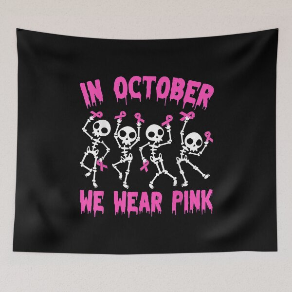Item preview, In October We Wear Pink Breast Cancer Awareness Skeleton  designed and sold by River Silva.
