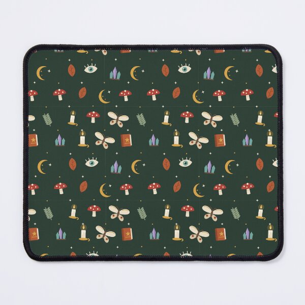 Item preview, Witchy Botanical Pattern – Mushrooms, Moths, Moons and Crystals designed and sold by Aurora Prints.