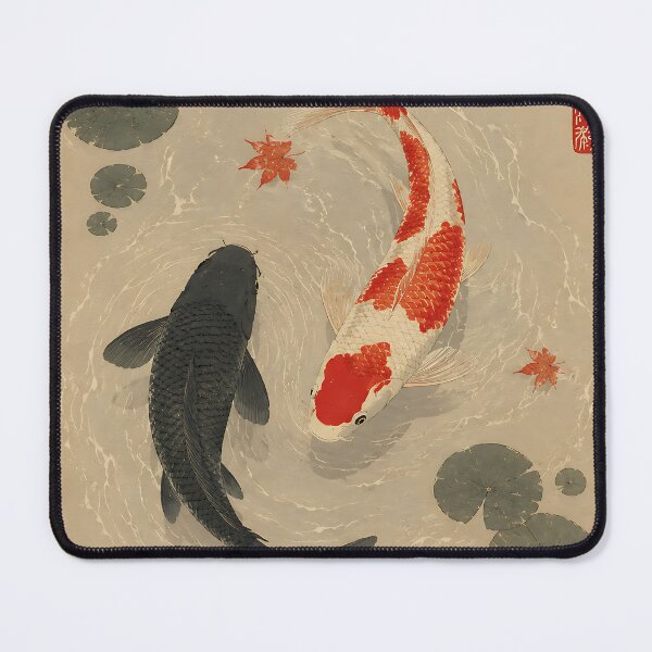 Item preview, Japanese Koi Fish Yin Yang Wall Art – Zen Japanese Pond Art designed and sold by artswag.