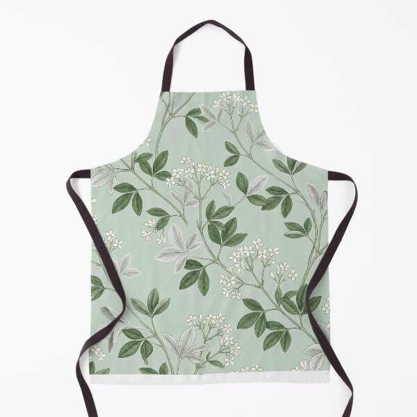 Item preview, Delicate White Blossom Creeper Mint Green Pattern designed and sold by Studio BC.