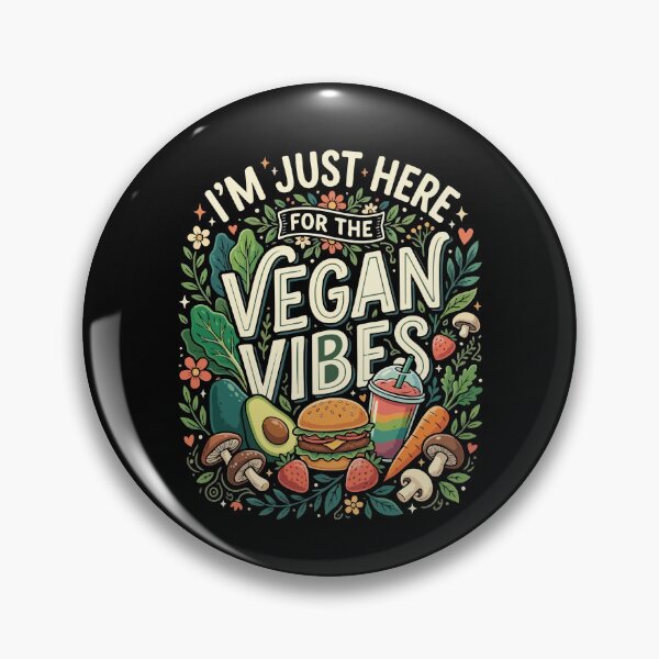 Item preview, Funny Vegan I’m Just Here For The Vegan Vibes Gift For Vegan Food Lovers designed and sold by AmeliaShirts.