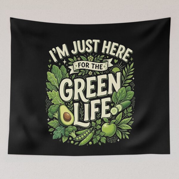 Item preview,  Funny Vegan I’m Just Here For The Green Life Gift For Vegan Food Lovers designed and sold by AmeliaShirts.