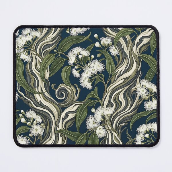 Item preview, Art Nouveau Flowering Gum Deep Indigo Floral Pattern designed and sold by Studio BC.