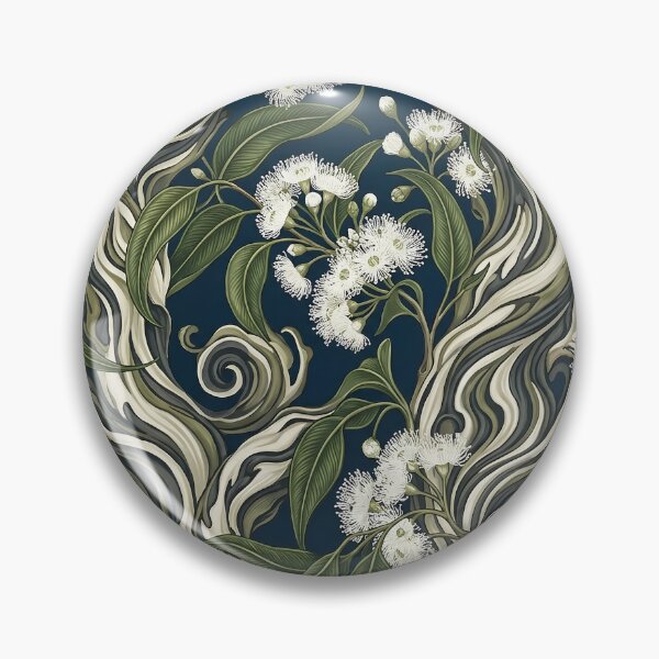 Item preview, Art Nouveau Flowering Gum Deep Indigo Floral Pattern designed and sold by Studio BC.