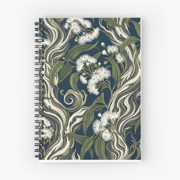 Item preview, Art Nouveau Flowering Gum Deep Indigo Floral Pattern designed and sold by Studio BC.