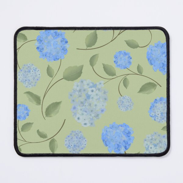 Item preview, Blue Hydrangeas Cottage Garden Floral Vine Minimalist-Mint Background designed and sold by The Flying Bunny Studio.