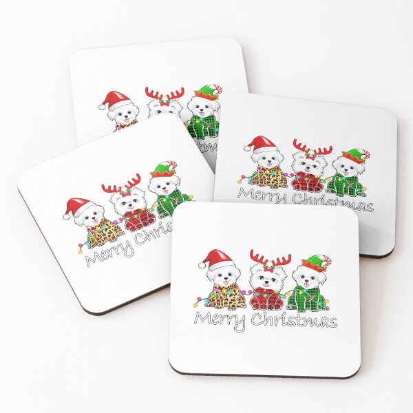 Item preview, Merry Christmas Maltese Reindeer Elf  designed and sold by ObukiLantara.