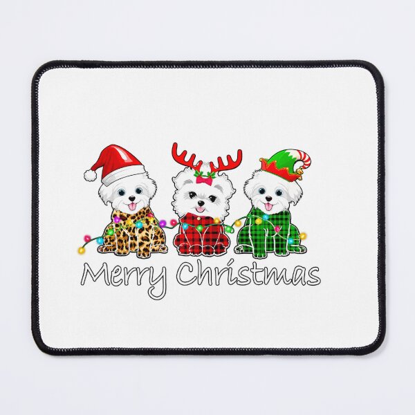 Item preview, Merry Christmas Maltese Reindeer Elf designed and sold by ObukiLantara.