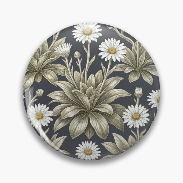 Item preview,  Arts & Crafts White Daisy Medallion Charcoal Pattern    designed and sold by Studio BC.