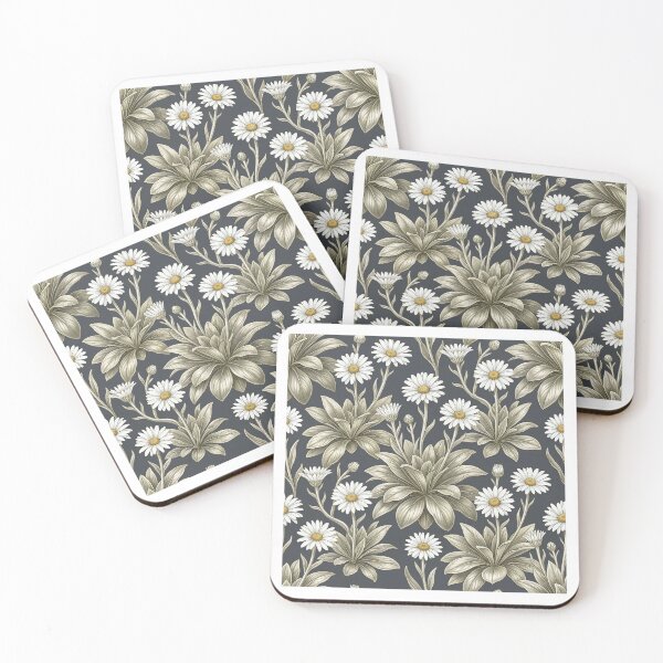 Item preview,  Arts & Crafts White Daisy Medallion Charcoal Pattern    designed and sold by Studio BC.