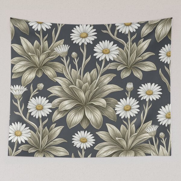 Item preview,  Arts & Crafts White Daisy Medallion Charcoal Pattern    designed and sold by Studio BC.