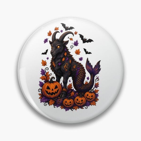 Item preview, Capricorn Halloween Sea Goat Pumpkin designed and sold by Zodiac Celestial Art.