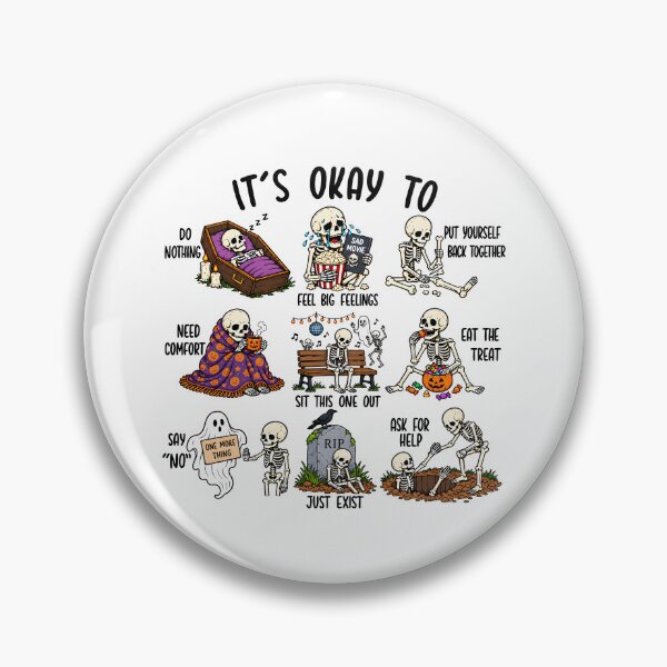 Item preview, It's Okay To Skeleton Halloween designed and sold by StarSplatter.