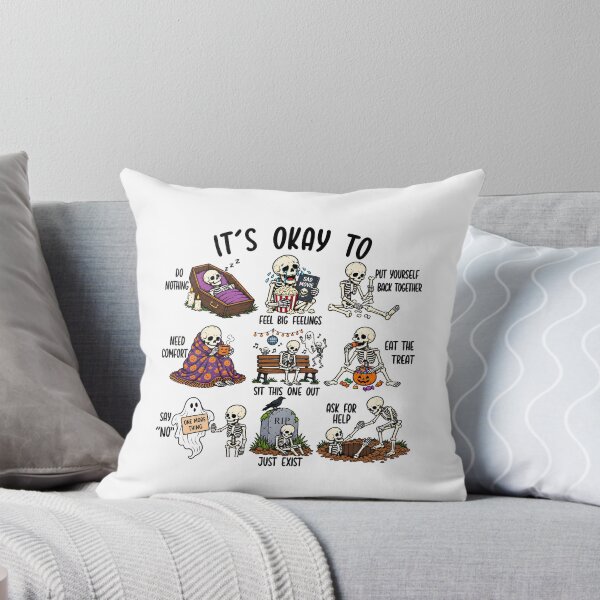 Item preview, It's Okay To Skeleton Halloween designed and sold by StarSplatter.