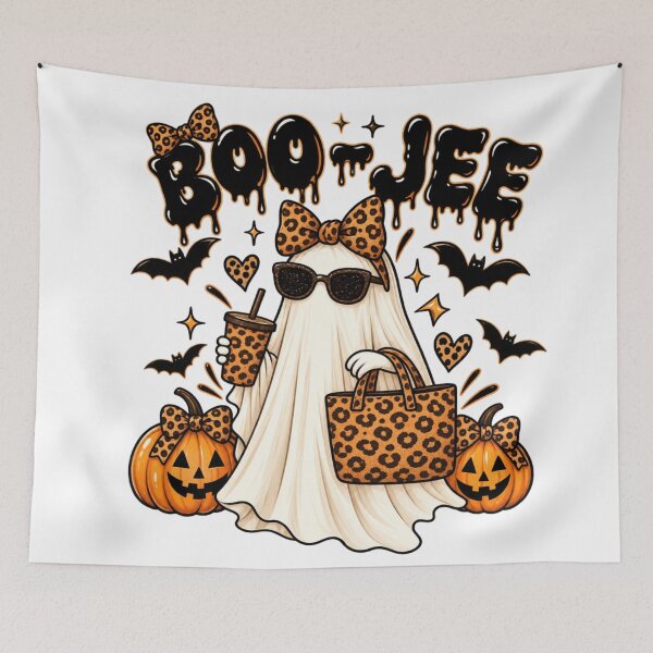Item preview, Halloween Ghost Pumpkin Coffee Luxury Glam BOO-JEE designed and sold by Thread&Fable.