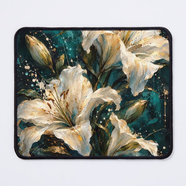 Item preview, White Lilies on Deep Green designed and sold by elarisstudio.