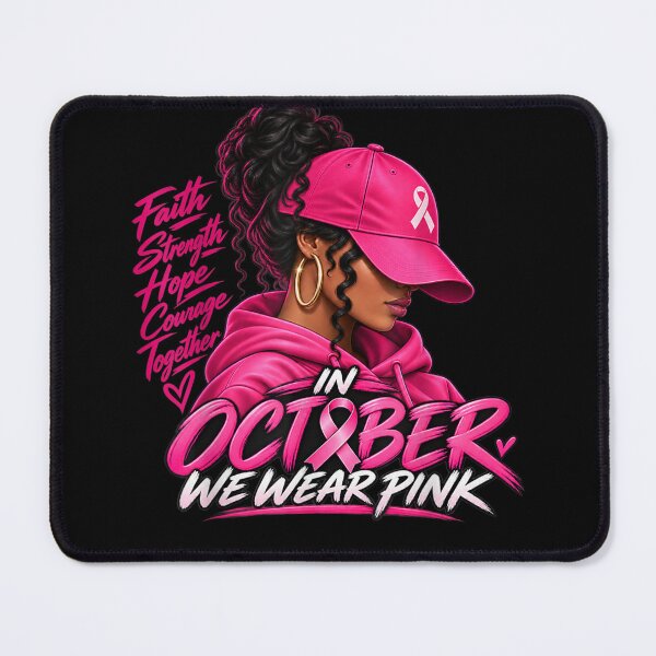 Item preview, in October We Wear Pink Black Women Breast Cancer Awareness designed and sold by leevekaArt.