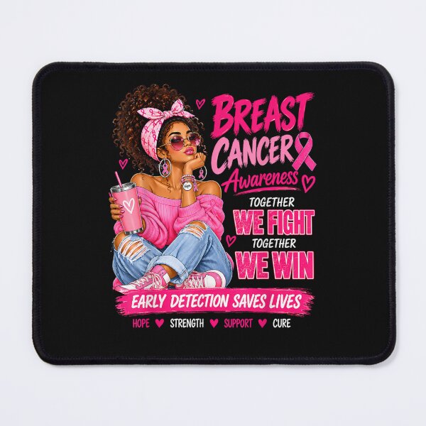 Item preview, Breast Cancer Awareness Women Black African American Afro designed and sold by ArtByimamS.