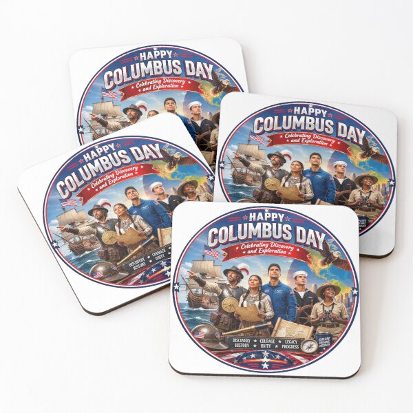 Item preview, Happy Columbus Day - Celebrating Discovery and Exploration designed and sold by Nela-&-Lena.