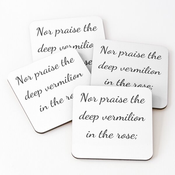 Item preview, “Nor praise the deep vermilion in the rose;” - handwriting black designed and sold by ariksworld.