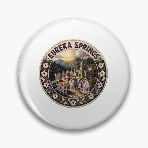 Item preview, Eureka Springs Arkansas USA Ozark Victorian Town Embroidered Patch Sticker designed and sold by Imaginarium of Chaos falcon88 .