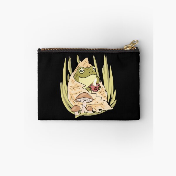 Item preview, Frog Coffee Cozy Autumn Leaf Blanket Cottagecore Mushroom Cute designed and sold by LeshanArt.