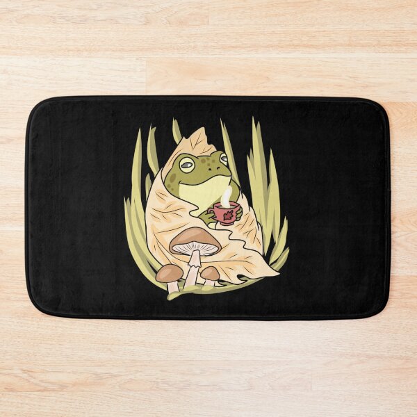 Item preview, Frog Coffee Cozy Autumn Leaf Blanket Cottagecore Mushroom Cute designed and sold by LeshanArt.