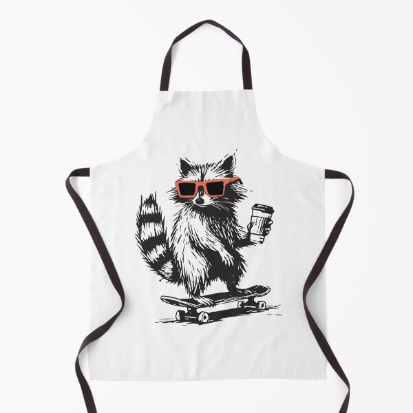 Item preview, Cool Skateboarding Raccoon with Coffee & Sunglasses designed and sold by BrownHorse90s.
