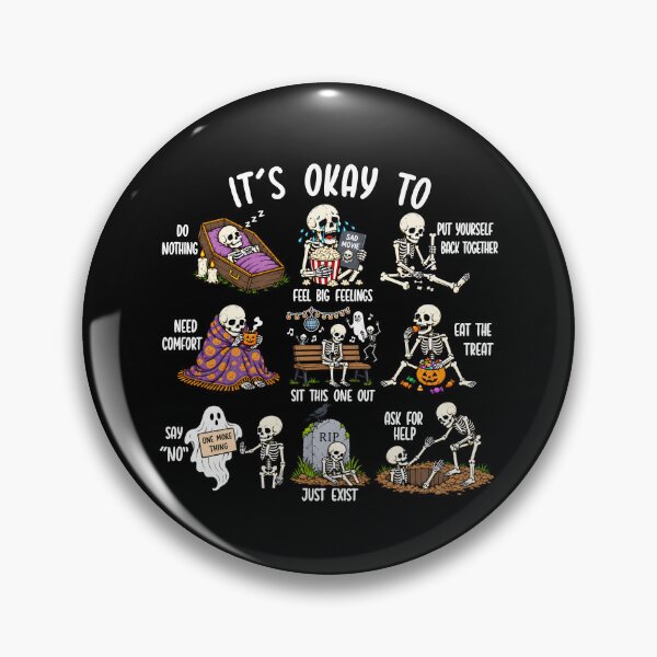 Item preview, It's Okay To Skeleton Halloween designed and sold by StarSplatter.