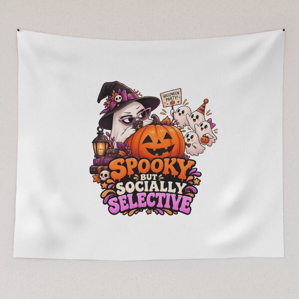 Item preview, Spooky But Socially Selective Halloween Ghost Shirt | Funny Introvert Halloween Design designed and sold by Pixanova.
