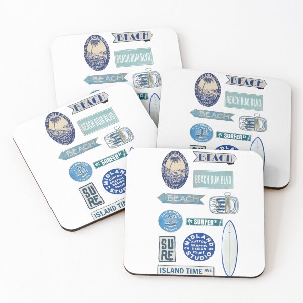 Item preview, Surfer Summer Beach Sticker Pack designed and sold by bellasaint.
