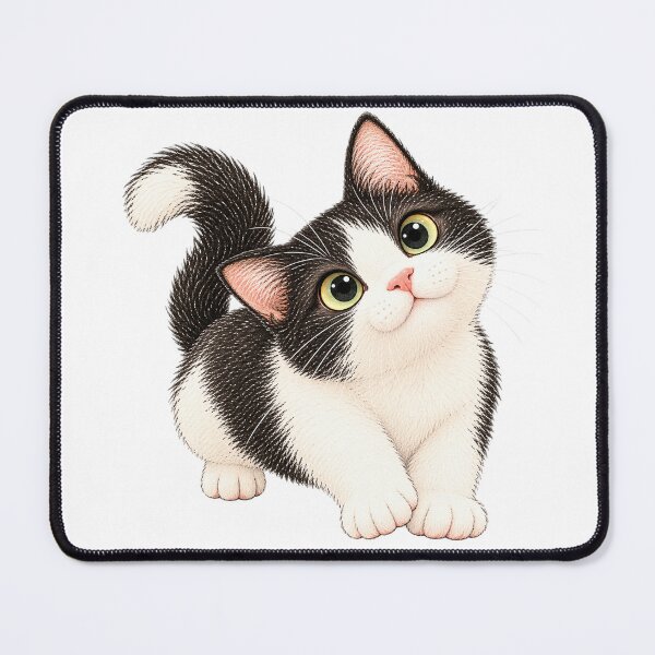 Item preview, Curious Tuxedo Kitten – Cute Playful Cat designed and sold by BOKI DAY.