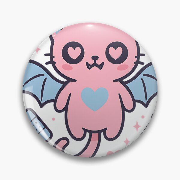 Item preview, Pink bat cat with hearts designed and sold by niedi18.