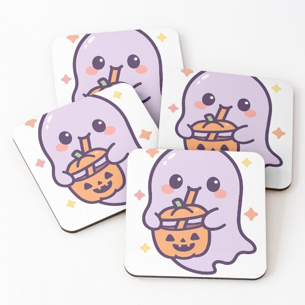 Item preview, Purple ghost with pumpkin bubble tea Halloween designed and sold by niedi18.