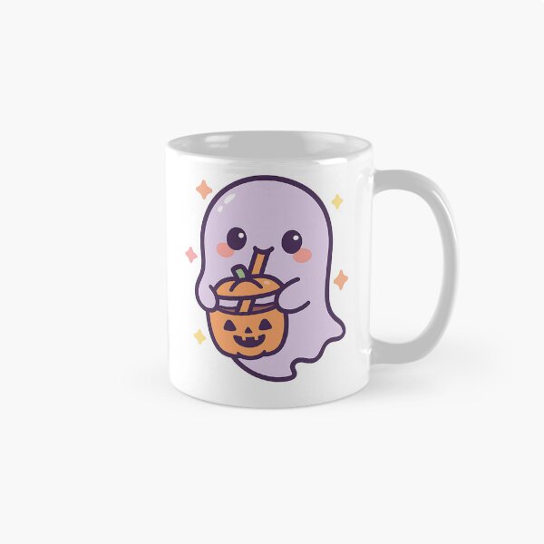 Item preview, Purple ghost with pumpkin bubble tea Halloween designed and sold by niedi18.