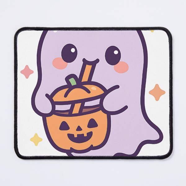 Item preview, Purple ghost with pumpkin bubble tea Halloween designed and sold by niedi18.