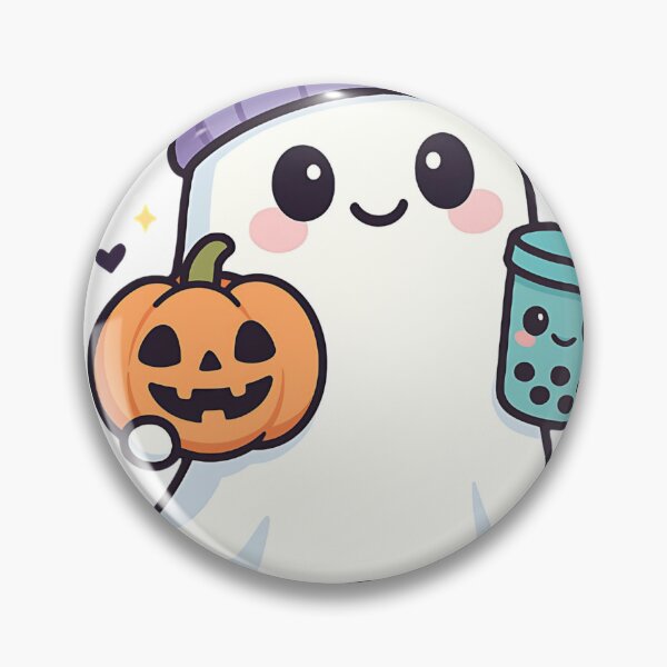 Item preview, Ghost with hat, bubble tea and pumpkin, Halloween designed and sold by niedi18.