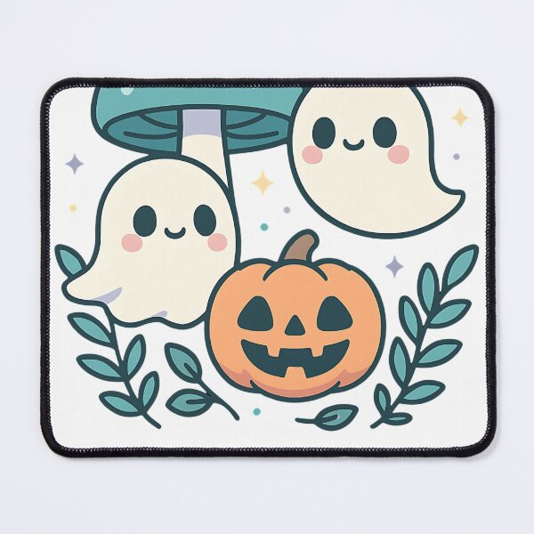 Item preview, Ghosts with mushroom and pumpkin Halloween Autumn designed and sold by niedi18.