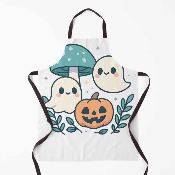 Item preview, Ghosts with mushroom and pumpkin Halloween Autumn designed and sold by niedi18.