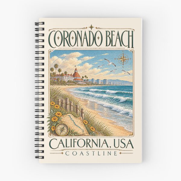 Item preview, Coronado Beach, California, USA [Vintage Illustration] designed and sold by elektronen.