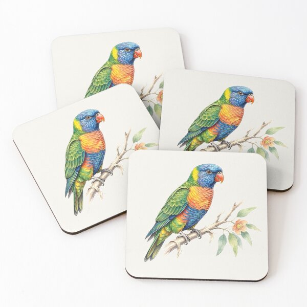 Item preview, Rainbow Lorikeet Parrot Watercolor Australian Bird Art designed and sold by VibeShift Studio.