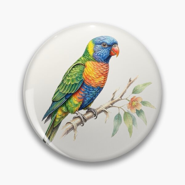 Item preview, Rainbow Lorikeet Parrot Watercolor Australian Bird Art designed and sold by VibeShift Studio.