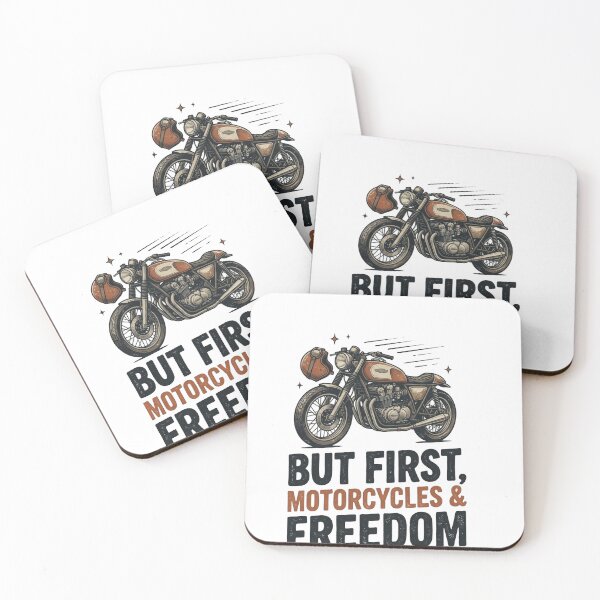 Item preview, But First Motorcycles and Freedom Vintage Retro Biker Quote designed and sold by azkhanstore97.