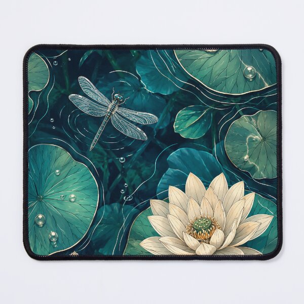 Item preview, Lotus Bloom Among Lily Pads designed and sold by elarisstudio.