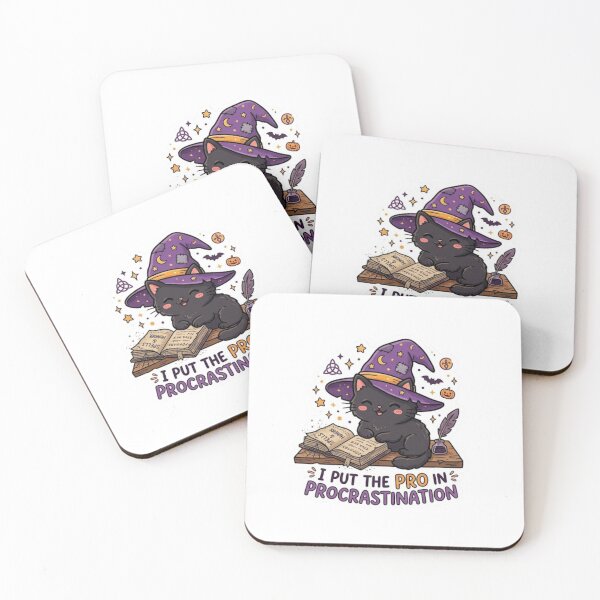 Item preview, Cute Witch Cat Procrastination Halloween Sticker designed and sold by Cerys-GS.