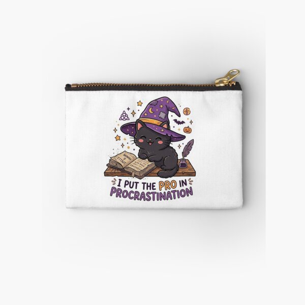 Item preview, Cute Witch Cat Procrastination Halloween Sticker designed and sold by Cerys-GS.