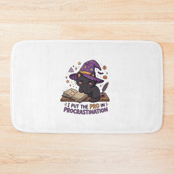 Item preview, Cute Witch Cat Procrastination Halloween Sticker designed and sold by Cerys-GS.