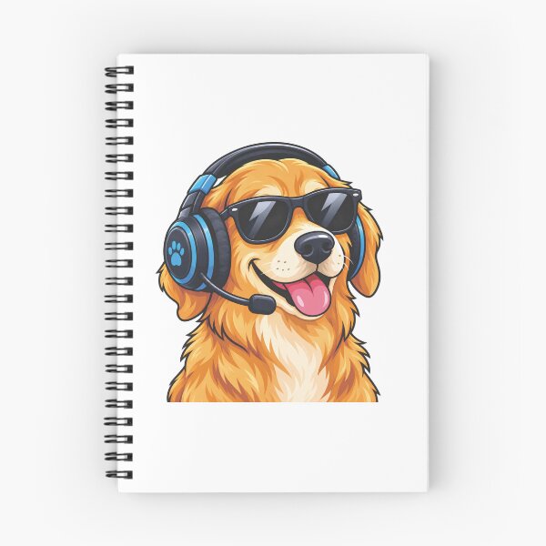 Artikelvorschau, Cooler Golden Retriever mit Headset und Sonnenbrille – Gamer-Illustration entworfen und verkauft von asep edward.