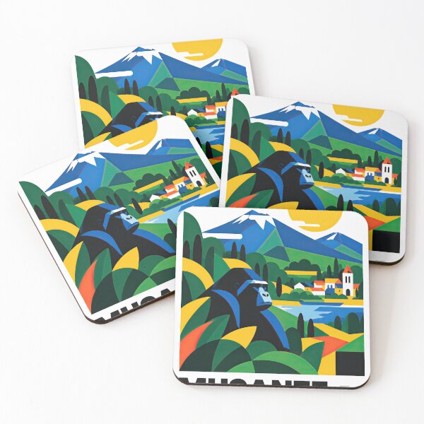 Item preview, Colorful Musanze Rwanda travel poster featuring a mountain designed and sold by ckybe.