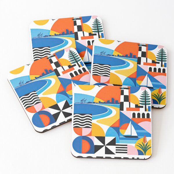 Item preview, Colorful geometric travel poster depicting Gqeberha, South Afric designed and sold by ckybe.